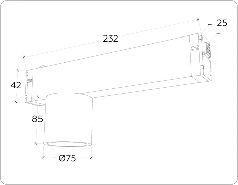 Трековый светильник магнитный светодиодный диммируемый Ambrella TRACK SYSTEM GL1242 (регулировка яркости, 220V, пульт управления, управление смартфоном, умный дом - LampSmart)