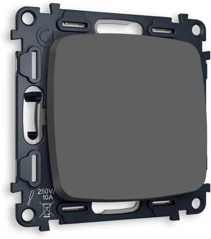 Комплект механизма Ambrella Volt 1-клавишного перекрестного выключателя OMEGA MO901030 Графит мягкое касание QUANT