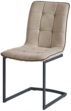 Стул SKY6800 бежевый JJ12-18/черный кант PU/черный металл с напылением