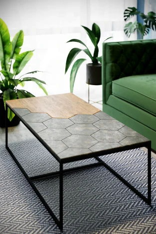 Стол журнальный Китч дуб американский/серый бетон от фабрики Mebelik