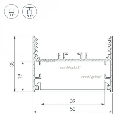 Профиль SL-LINE-5035-2000 ANOD (Алюминий) 029040 Arlight SL-LINE