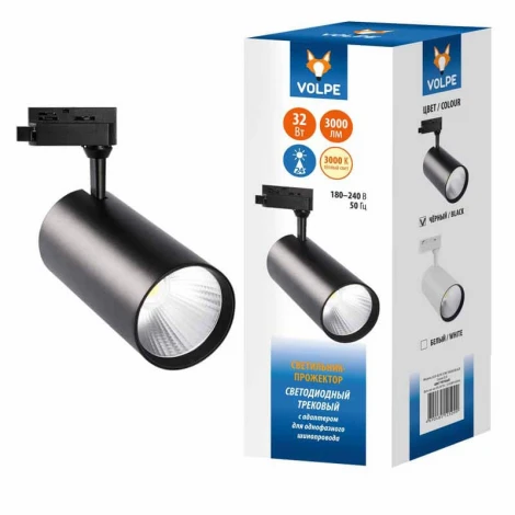 Трековый светильник Volpe ULB-Q276 32W/3000К BLACK (LED, 220V)