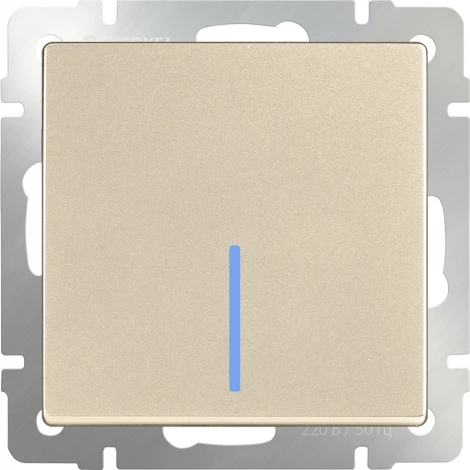 Выключатель одноклавишный проходной с подсветкой (шампань) Werkel W1112111 (a050871)