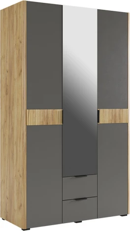 Адам Шкаф трехдверный (зеркало), цвет дуб крафт золотой/графит Mebelson (арт.MSA-05.2564)