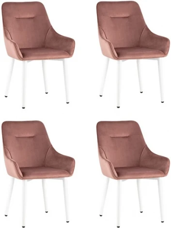 Стул Диана велюр пыльно-розовый ножки белые 4 шт Stool Group (арт.УТ000037409)