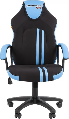 Игровые кресла CHAIRMAN GAME 26 (Пластик,Экокожа,Ткань/Черный,Голубой)
