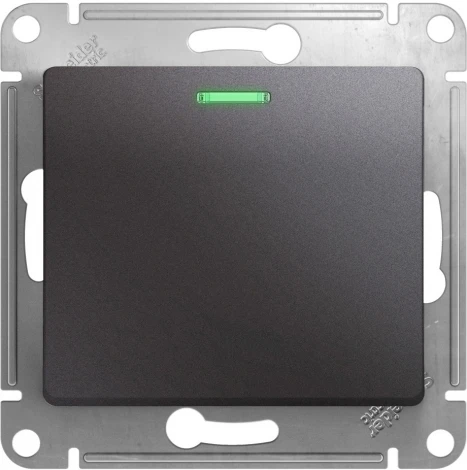 Выключатель встраиваемый одноклавишный с подсветкой (графит) Systeme Electric Glossa GSL001313