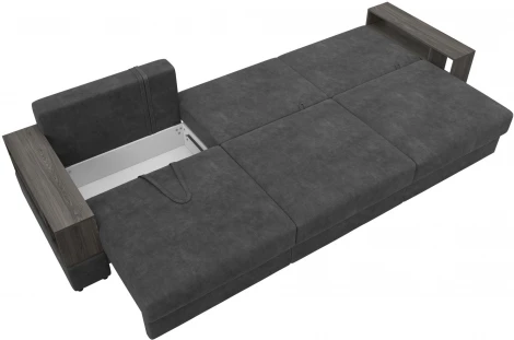 Диван прямой с 2 полками Лига-055 НПБ Лонг Лига Диванов (Велюр) арт.129095