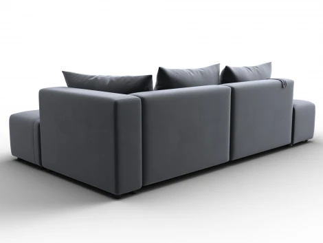 Диван угловой Лига-103 НПБ угол правый (ДСП,Брус,Фанера,Велюр/Серый) Лига Диванов 134817