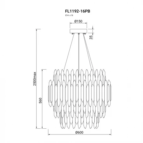 Подвесная люстра Fluorite Selena FL1192-16PB