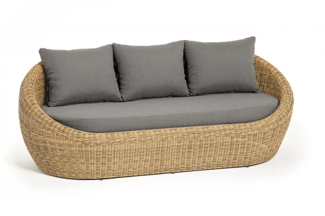 "Барселона" диван из искусственного ротанга трехместный, цвет соломенный 4SIS арт.УТ-00009397