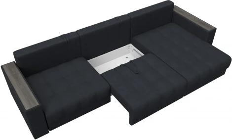 Диван угловой с декором Лига-049 НПБ Лонг Лига Диванов (Замша) арт.128510