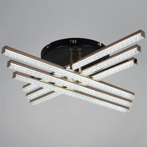 Потолочная люстра светодиодная с пультом с регулировкой цветовой температуры, яркости и ночным режимом Reluce 86090-0.3-06A BK+FG