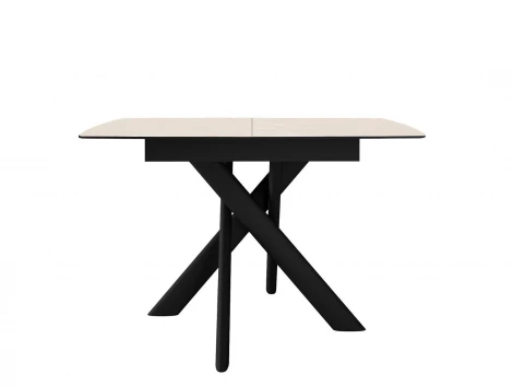 Стол DikLine DKB110, Керамика Krater Perla (бежевый матовый)/подстолье черное/опоры черные 00-00081862