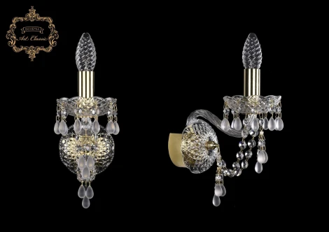 Бра Art Classic 10.24 10.24.1.141.Gd.V0300 (220V, хрусталь, подвески, подсвечник, свеча)