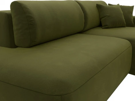 Диван угловой Лига-036 НПБ Модерн правый угол (Зеленый/Микровельвет) Лига Диванов арт.121402