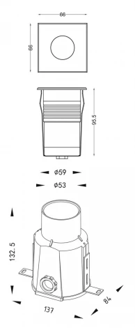 Уличный встраиваемый светильник Deko-Light Square COB 730468 (LED, 220V, IP67)