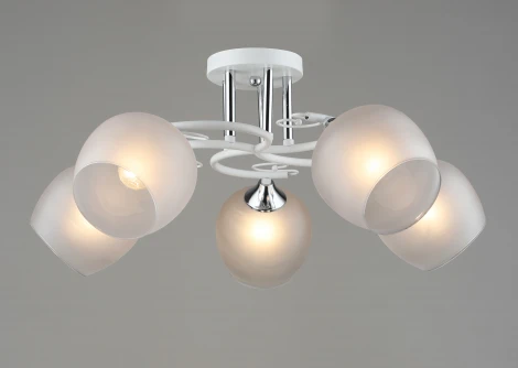 Потолочная люстра на штанге SL3598-5 WT+CR Мелодия Света SL1N 000065864