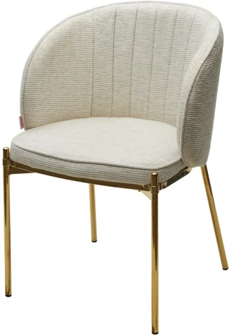 Стул M-City DIANA Modica-40 бежево-белый, ткань / золотой каркас