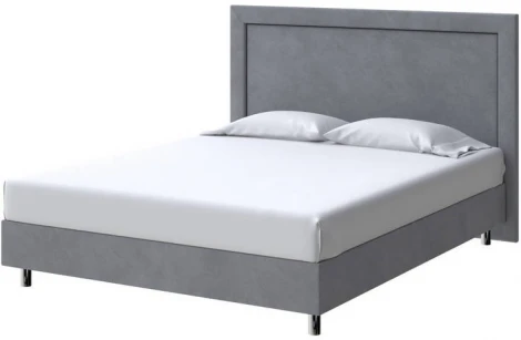 PROxSON Кровать London Boxspring Standart (Ткань: Велюр Monopoly Британский серый (996)) 160x200