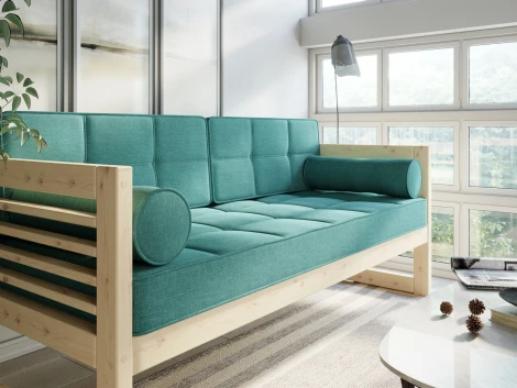 Диван Arsko прямой Сега Б сосна рогожка бирюзовая