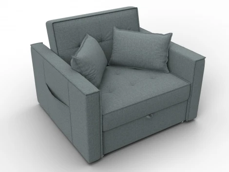 Кресло-кровать Лига-104 (80) (ЛДСП,Брус,Фанера,Рогожка/Серый) Лига Диванов 134844