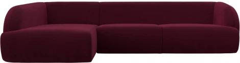 Диван угловой Лига-041 левый угол (Бордовый/Микровельвет) Лига Диванов арт.122183L