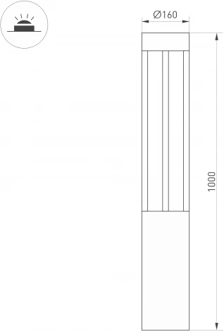 Наземный светильник LGD-CASTELLO-BOLL-H1000-20W Warm3500-MIX (GR, 80 deg, 230V) (Arlight, IP65 Металл) 047685 (LED)