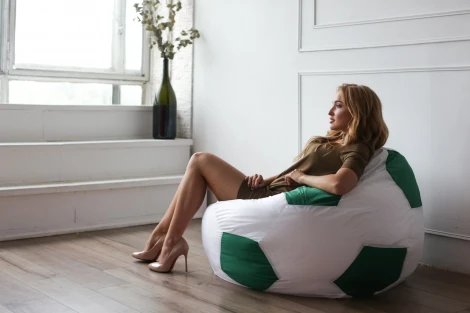 Кресло мяч Dreambag Бело-Зеленый Оксфорд (Классический) 2616401