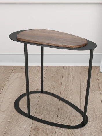 Стол журнальный МеталлАрт М024 коричневый дуб/черный Mebelik 009493