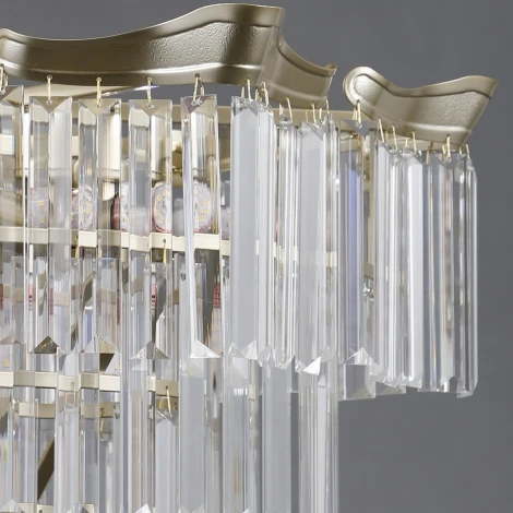 Подвесная люстра ILLUMICO IL3575-6+3PSQ-24 GD LYRA (220V, хрусталь, на цепи)