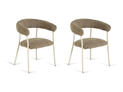 Комплект стульев Salma 2 шт. ОГОГО Обстановочка! 966606 (Металл,Мех/Светло-коричневый)