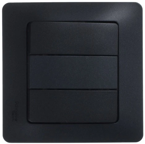 Выключатель встраиваемый трехклавишный (антрацит) Systeme Electric Glossa GSL000731