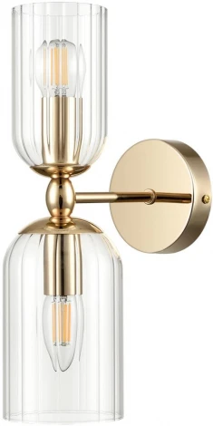 Бра Lumion Kassia 6586/2W золото/прозрачный, металл/стекло E14 2*40W 220V