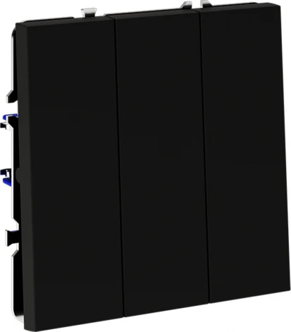 Выключатель трехклавишный (черный матовый) Voltum S70 VLS030108