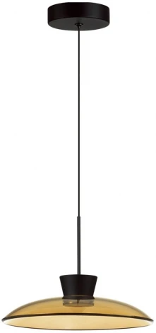 Подвесной светильник Odeon Light Saucer 5055/9LA черный/янтарный/металл/стекло LED 9W 3000К (220V, на проводе)