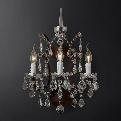 Бра Rococo L27923.65 (220V, хрусталь, подвески, подсвечник, свеча)