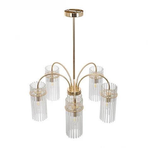 Потолочная люстра на штанге Lumion Opulenta 8413/6 французское золото/прозрачный, металл/стекло Е14 6*40W 220V