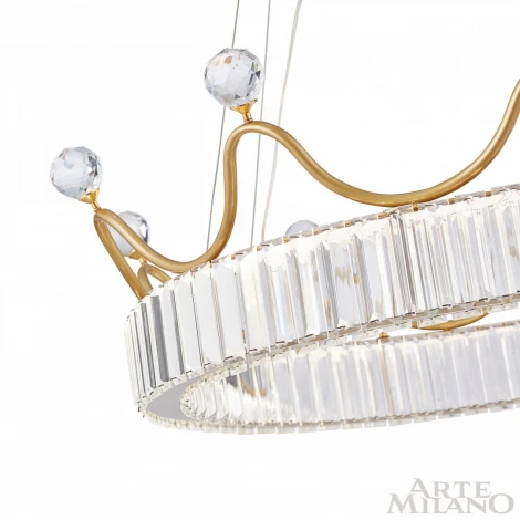 Подвесной светильник Arte Milano Venezia 310322/D600 GD (регулировка яркости, LED, 220V, хрусталь, пульт управления, на тросе, круглые)