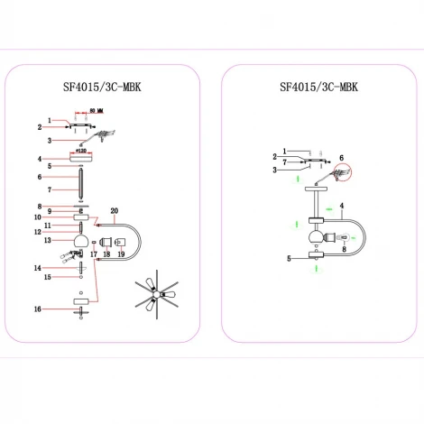 Потолочная люстра Seven Fires Merone SF4015/3C-MBK