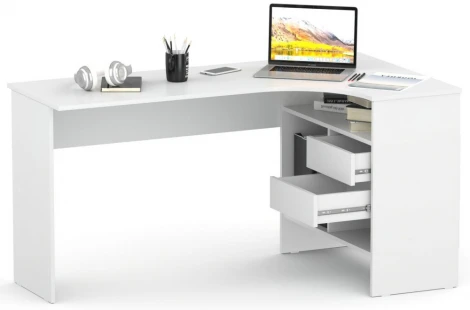Письменный стол Woodville СПм-25 правый белый 445865