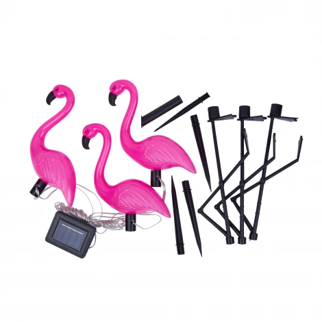 Садовый светильник на солнечной батарее «Фламинго», в комплекте из 3 штук. 6 светодиодов 1*АA Ni-Mh аккумулятор в/к. IP44 Uniel USL-S-833/PM530 FLAMINGO SET3