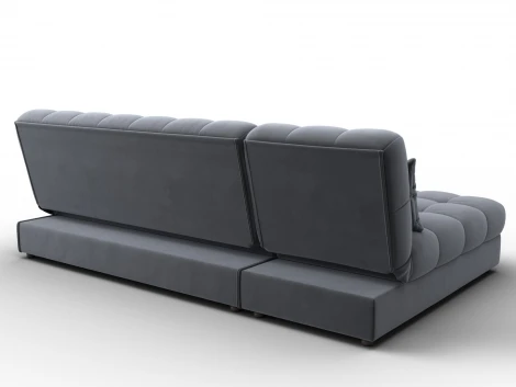 Диван угловой Лига-116 НПБ угол левый (ДСП,ЛДСП,Велюр/Серый) Лига Диванов 136954L