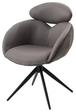 Стул ГУННАР (GUNNAR) 360 град, цвет СЕРЫЙ VEGA-88 / MIAMI-459, ткань / ЧЕРНЫЙ каркас, ®DISAUR M-City 64849
