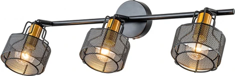 Настенно-потолочный спот Escada Zoom 1100/3A 3x40Вт E14, металл, чёрный/золото