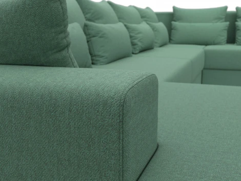 Диван П-образный Майами левый угол (Зеленый/Рогожка) Лига Диванов арт.123253L