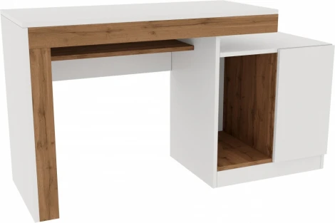 Компьютерный стол Модена (Модена белый / дуб вотан) Woodville арт.563539