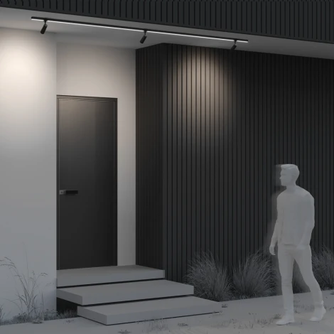 Уличный трековый светильник 8W 48V Maytoni Focus O-TR01-1-S-8WB3K (LED, круглые, IP65)