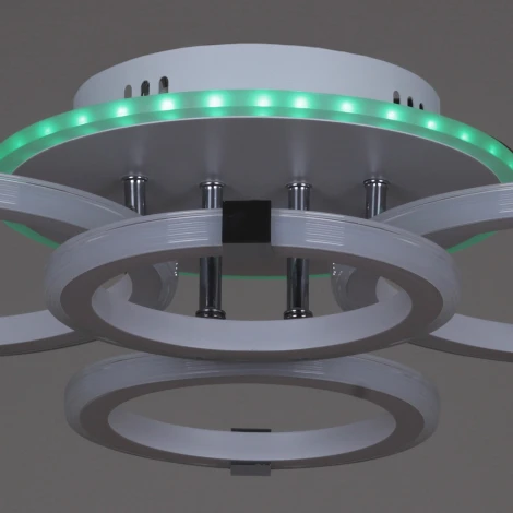 Потолочная люстра светодиодная на штанге Reluce 06319-3.3-04 WH+CR (RGB) (220V, пульт управления)