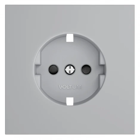 Накладка для розетки с заземлением и защитными шторками (серый) Voltum S70 VLS000716